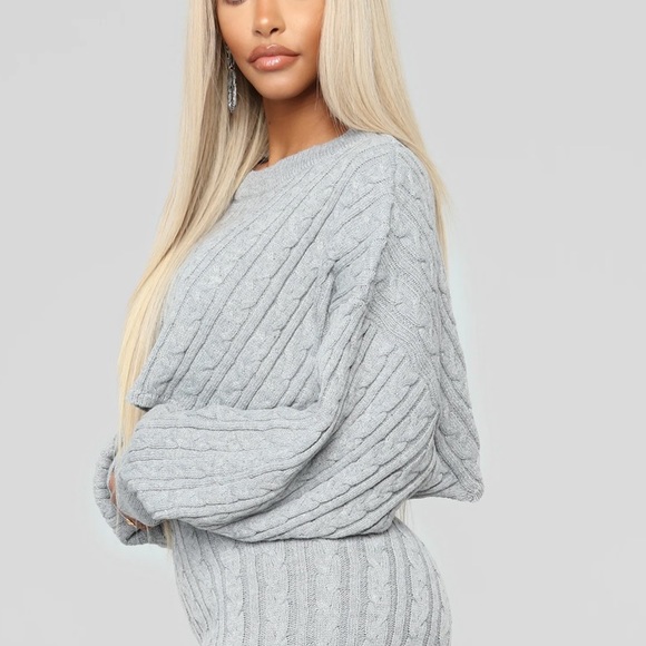 Grey Fashion Nova meet me halfway sweater - Picture 6 of 9